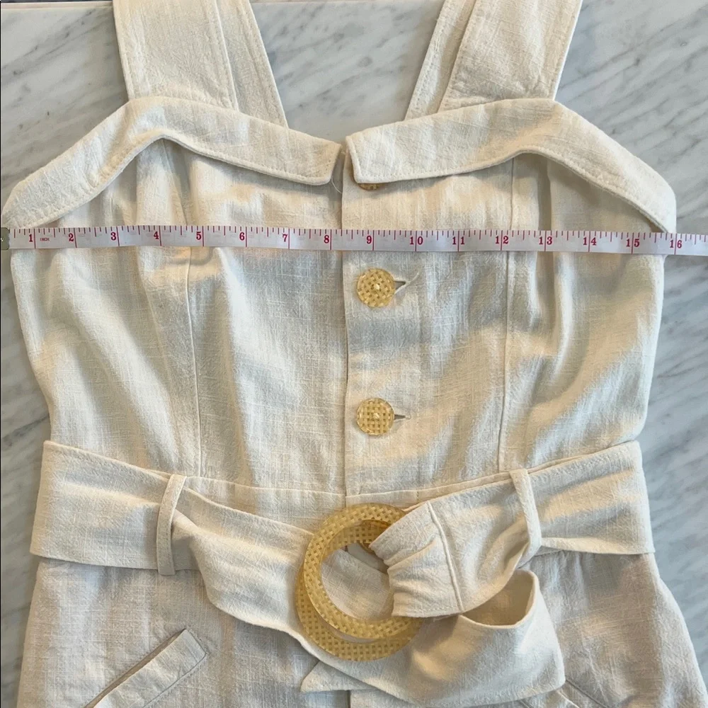 Anthropologie Linen Blend Cape Cod Sleeveless Jumpsuit with Belt - Picture 9 of 15